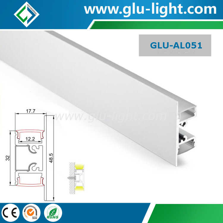 product-520-520 Edge lit Aluminum led profile for led strip, Up and down alu led channel